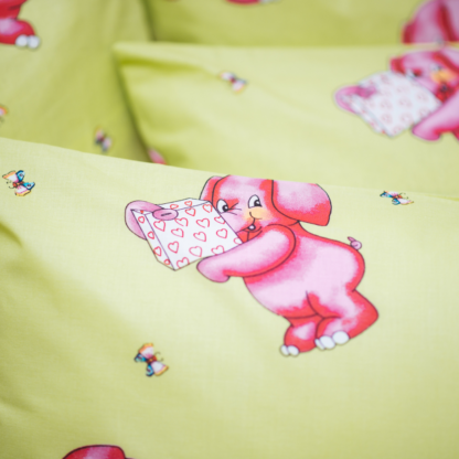 Laste voodipesu roheline elevantidega