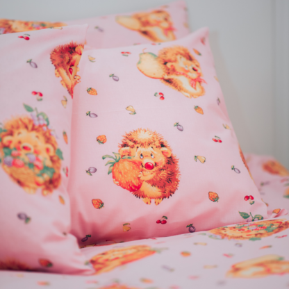 Laste voodipesu roosa siilidega