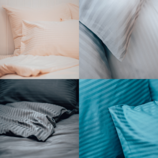 Satiinist triibulise voodipesu värvivalik